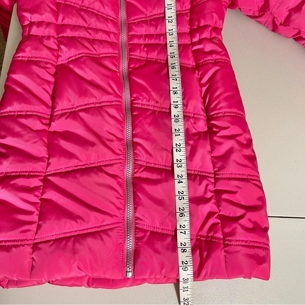 Calvin Klein Big Girls Aerial Hooded Jacket with Faux-Fur Trim Size Medium Pink